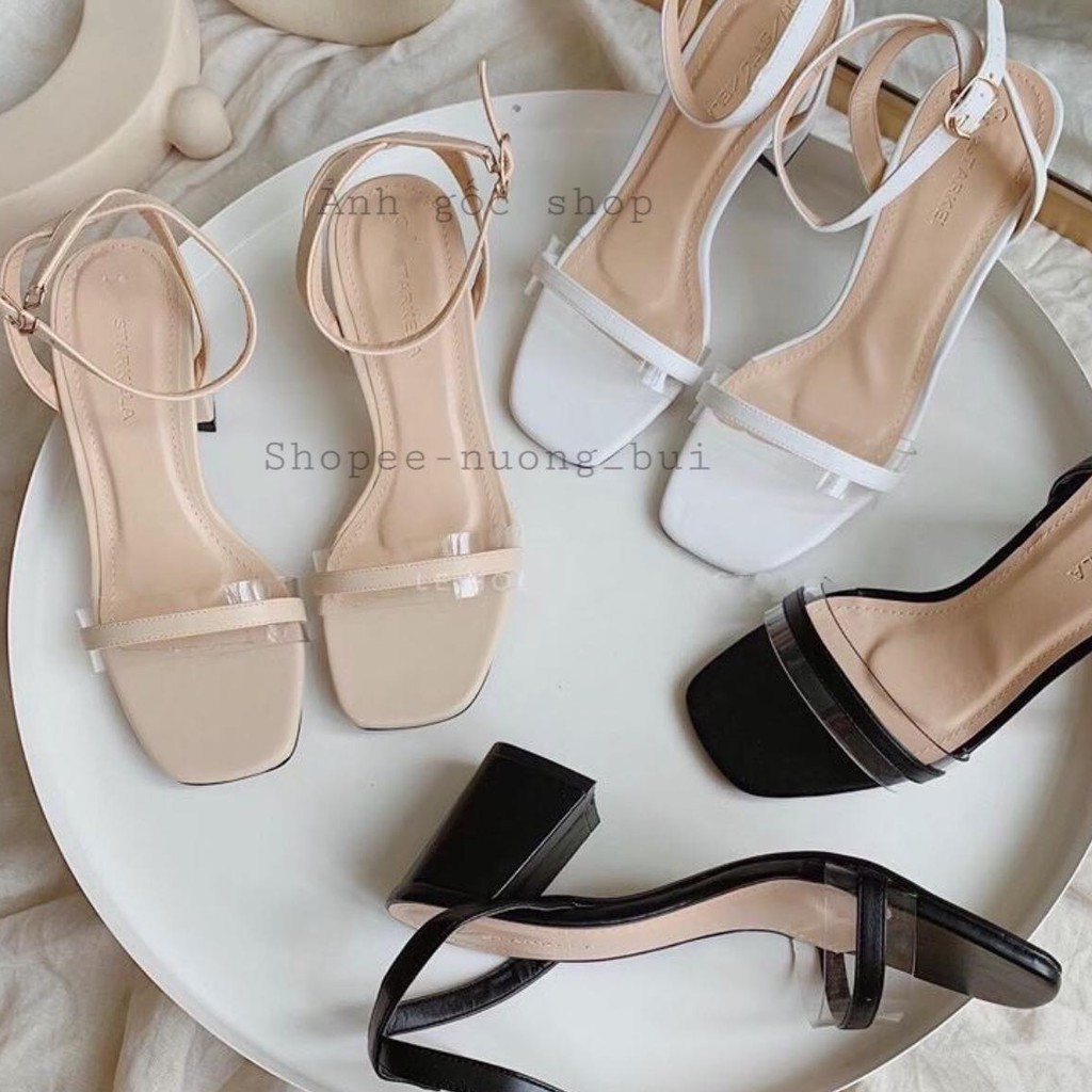 Sandal cao gót nữ quai ngang dáng hàn quốc cao 5cm - S47