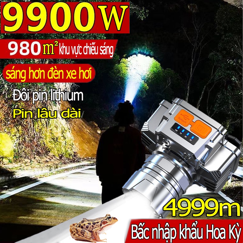 Đèn làm việc Đèn Pin Đội Đầu  Đèn Pha LED Cảm Biến Chuyển Động Khẩn Cấp Chống Thấm Nước Công Suất Cao 100M Có Thể Điều Chỉnh Tiện Dụng