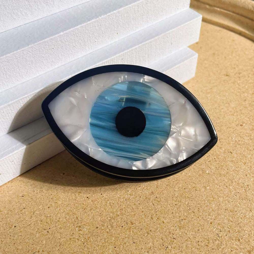 Kẹp tóc acrylic hình con mắt xanh lam thú vị thời trang kiểu hàn quốc tương phản màu sắc chất lượng cao