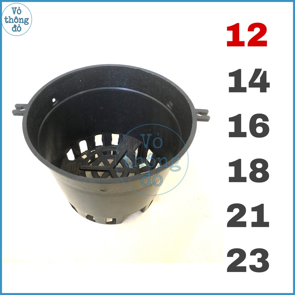 Chậu nhựa đen f12