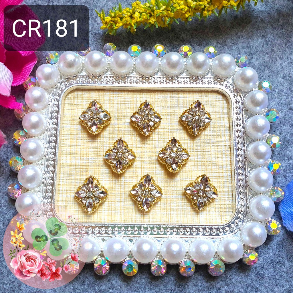 Mã CR181 - CR188 . Charm kim loại đính đá trang trí móng siêu xinh.