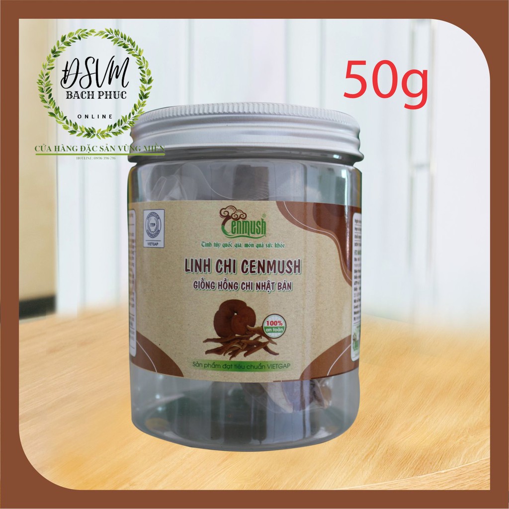 Nấm Linh Chi CENMUSH Nhật Bản hũ 50g giống Hồng Chi cắt lát - Đặc Sản Xứ Quảng