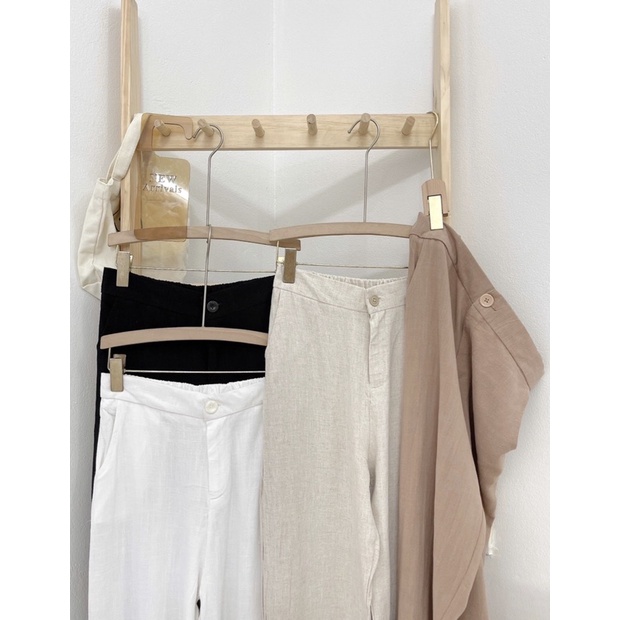 Quần ống suông đũi linen dáng dài