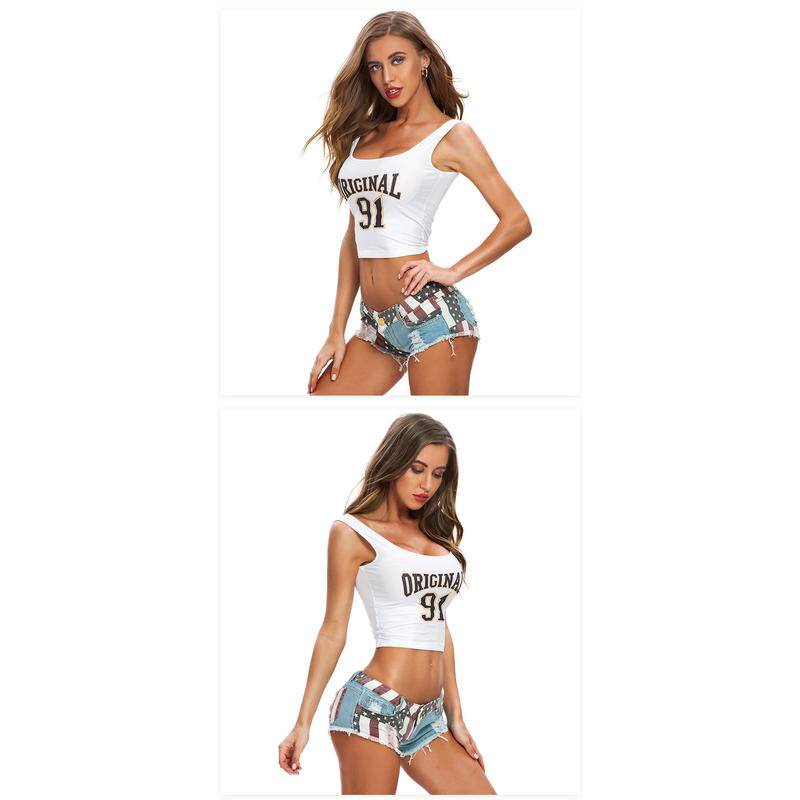 388# Quần short denim Siêu Ngắn Lưng Thấp Gợi Cảm Cho Nữ