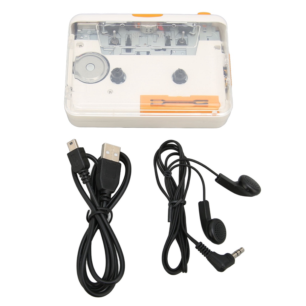 USB Cassette Converter Plug and Play Portable MP3 Music Tape Player with Earphone