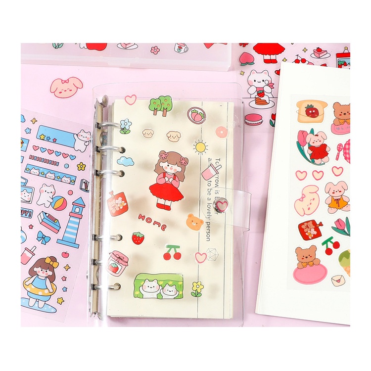 Bộ 6 Sticker Dán Trang Trí Sổ Tay Hình Dễ Thương
