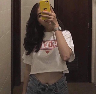☀️Áo Croptop Tay Lỡ Love