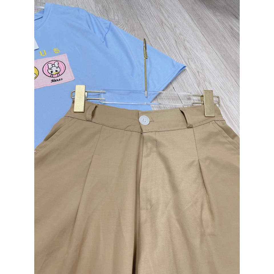 Set bộ áo phông hoạt hình quần đùi kaki SL560