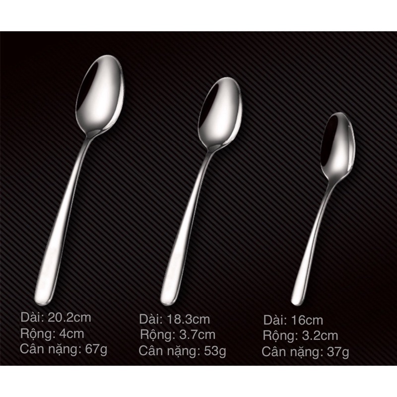 Thìa, Muỗng Inox 304 Cao Cấp 3 kích thước