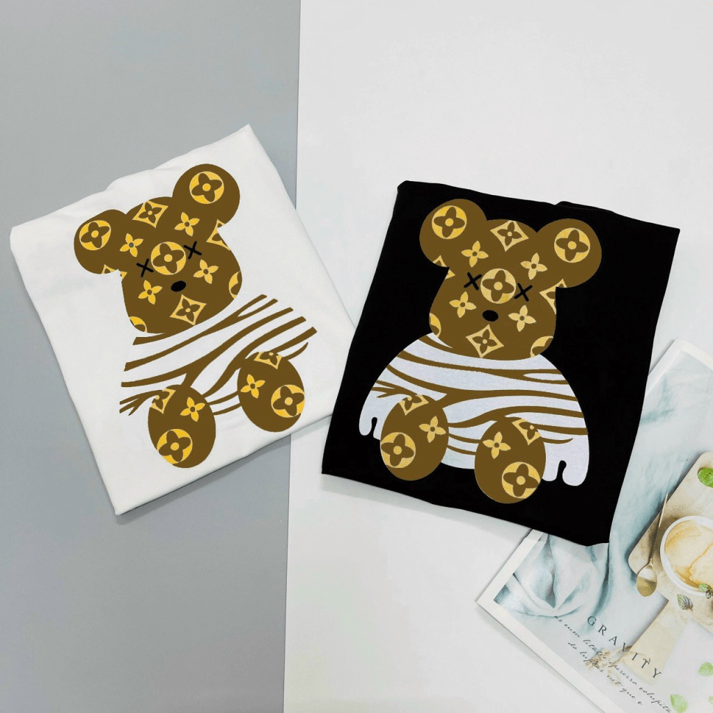 Áo Thun Nam Cổ Trụ Chất Cotton In Hình Gấu Teddy Mặc Mát Dễ Phối Đồ Đi Chơi [NEW UNISEX]