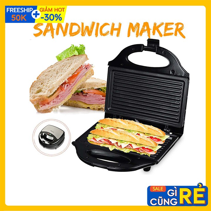 [Mã 253ELSALE hoàn 7% đơn 300K] Máy Kẹp Nướng Bánh Mì, Ép Bánh Sandwich, Rán Trứng, Làm Đồ Ăn Sáng Tiện Lợi