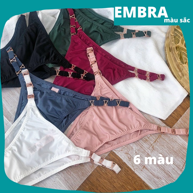 Quần lót nữ EMBRA Vic lọt khe cạp hoạ tiết V sexy EBQL17