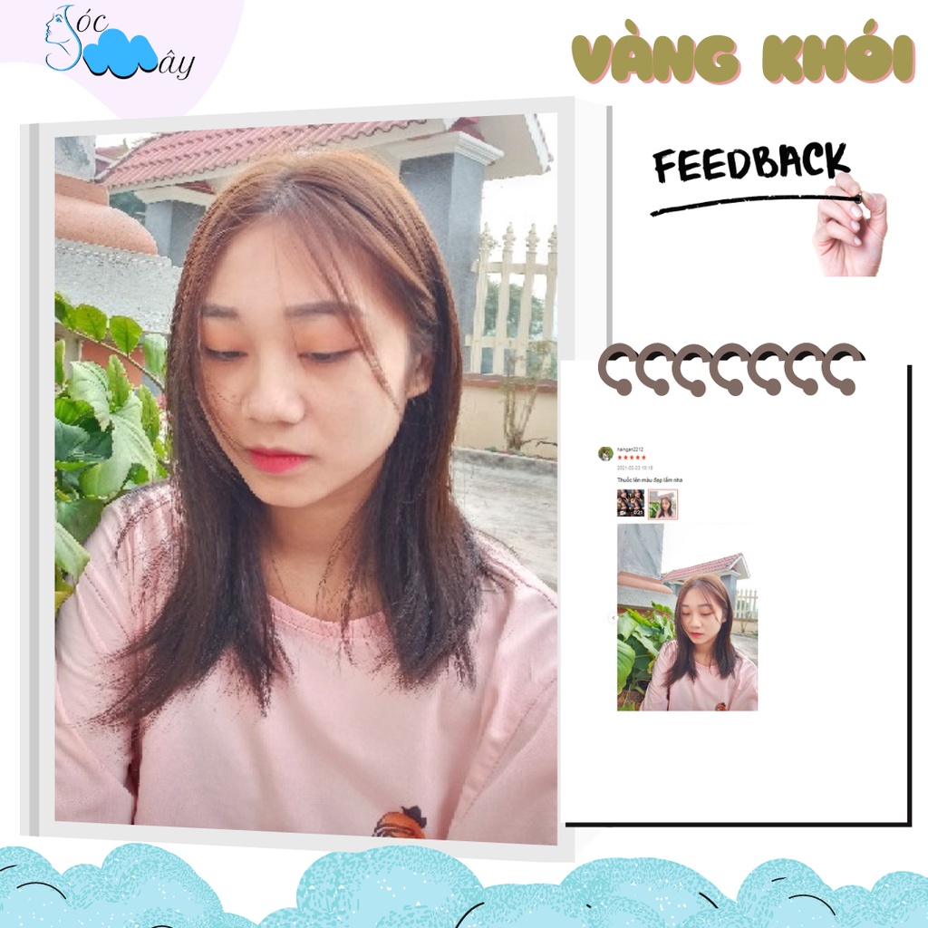 Thuốc nhuộm tóc màu VÀNG KHÓI tặng kèm trợ nhuộm oxy