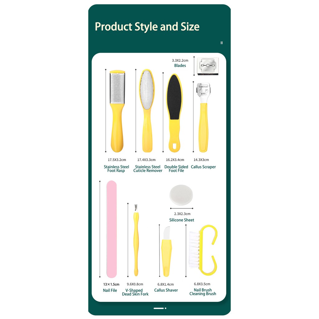 Bộ 8/10 dụng cụ chăm sóc bàn chân và tẩy tế bào chết cho nam nữ TOGEWITHU