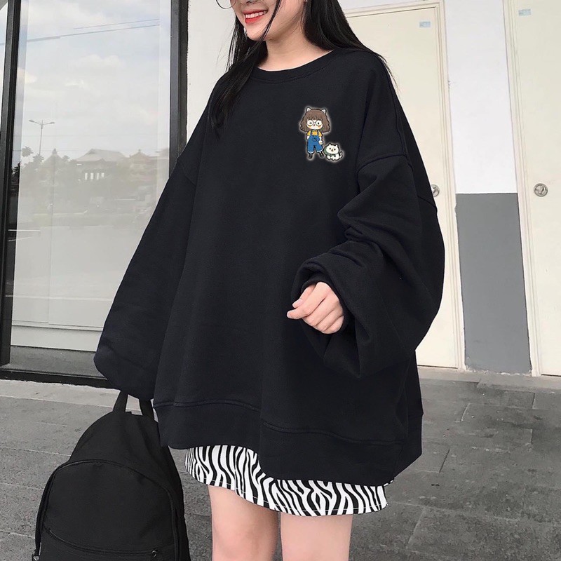 [FREESHIP 50K] Áo Sweater Cô Chủ và Cún Con form rộng, áo sweater Cô Chủ và Cún Con phong cách oversize unisex | BigBuy360 - bigbuy360.vn