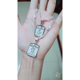 Mặt dây chuyền + dây chuyền khắc tên cho bé