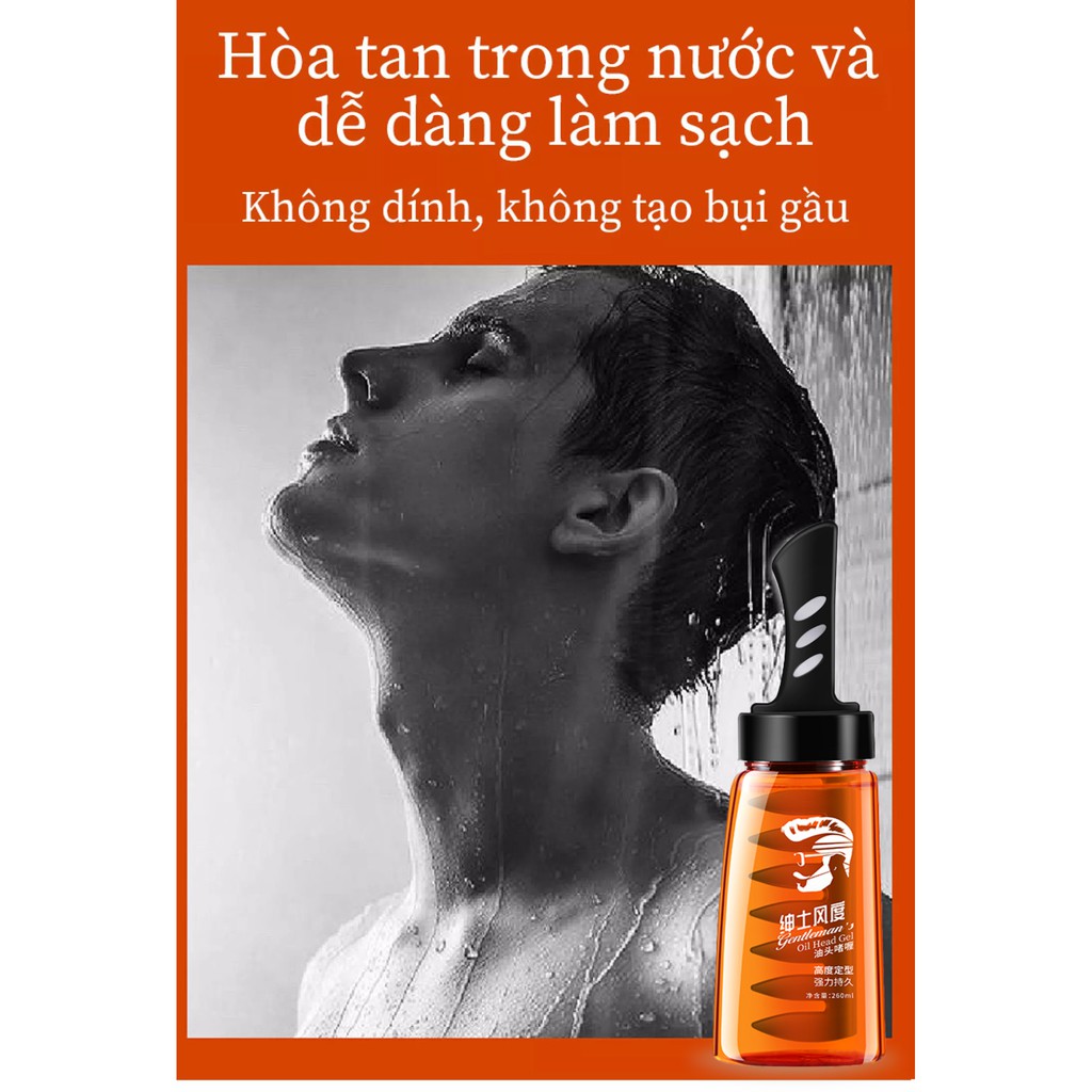 gel vuốt tóc kèm lược Keo tóc keo vuốt tóc nam cao cấp chai 260ml kèm lược tiện dụng thân thiện với mọi loại tóc