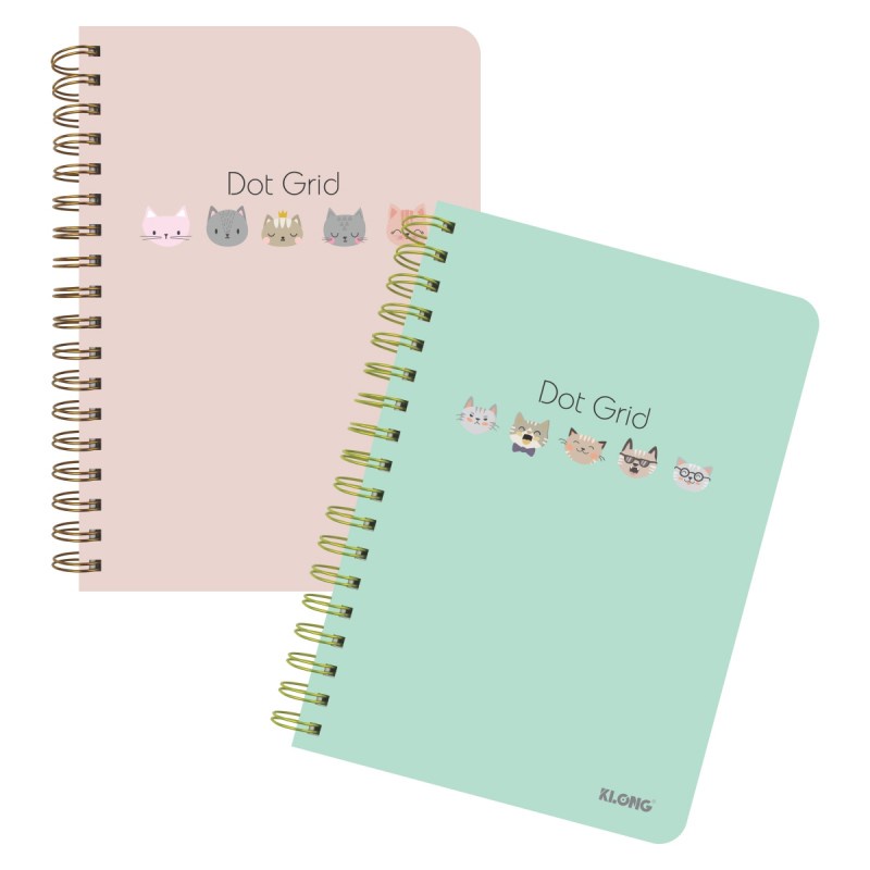 Sổ 200 trang B5 lò xo kép Caro/ Dotgrid Klong bìa cứng giấy siêu dày chống lem mực, vở Klong bullet journal