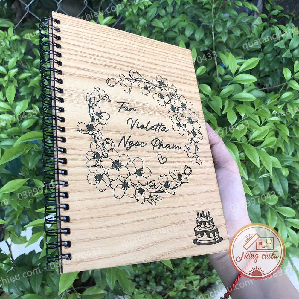 Quà tặng sinh nhật ý nghĩa_ Sổ tay khắc hình theo yêu cầu_ Sổ gáy lò xo_ Notebook khắc theo yêu cầu