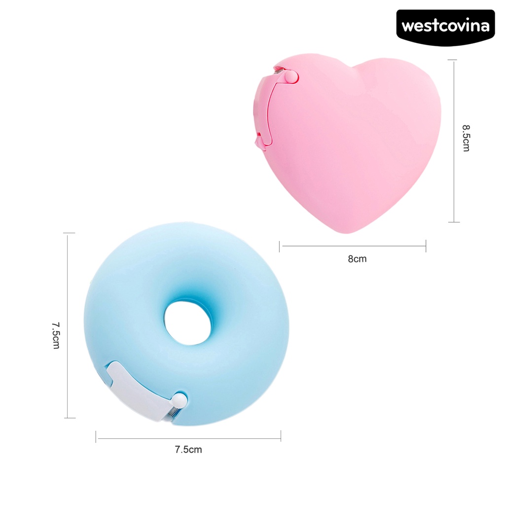 [Hot]✍Dụng Cụ Cắt Băng Keo Mini Hình Bánh Donut Và Trái Tim Hoạt Hình