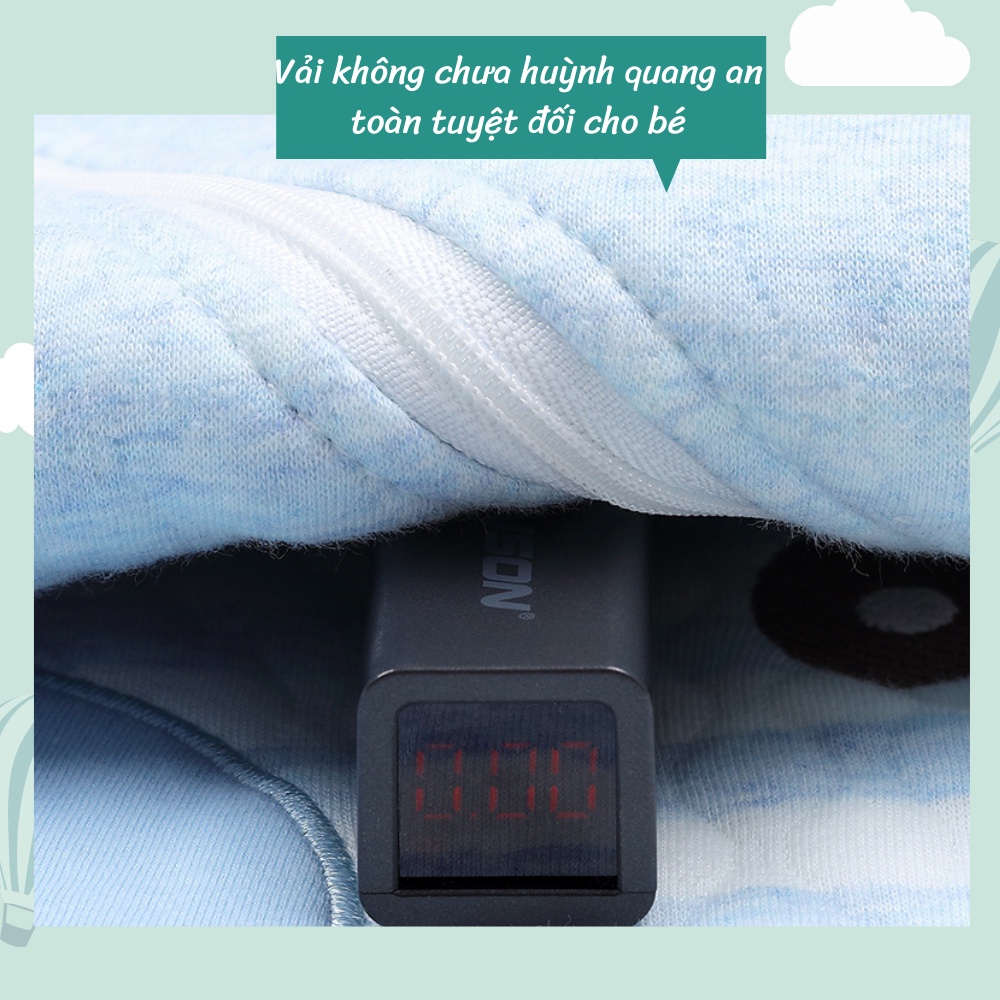 [15 -25 ĐỘ] Túi Ngủ Mùa Đông Cho Bé Trần Bông Cotton Sợi Tre (Tay Tháo Rời, Mở Chân)