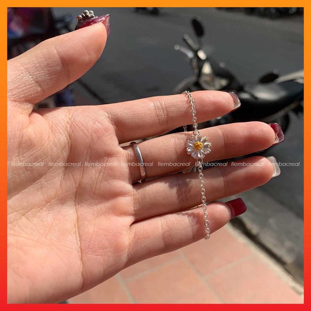 Lắc tay hoa cúc bạc ta nguyên chất không han gỉ, lắc tay hoa cúc đủ size kích cỡ | BigBuy360 - bigbuy360.vn