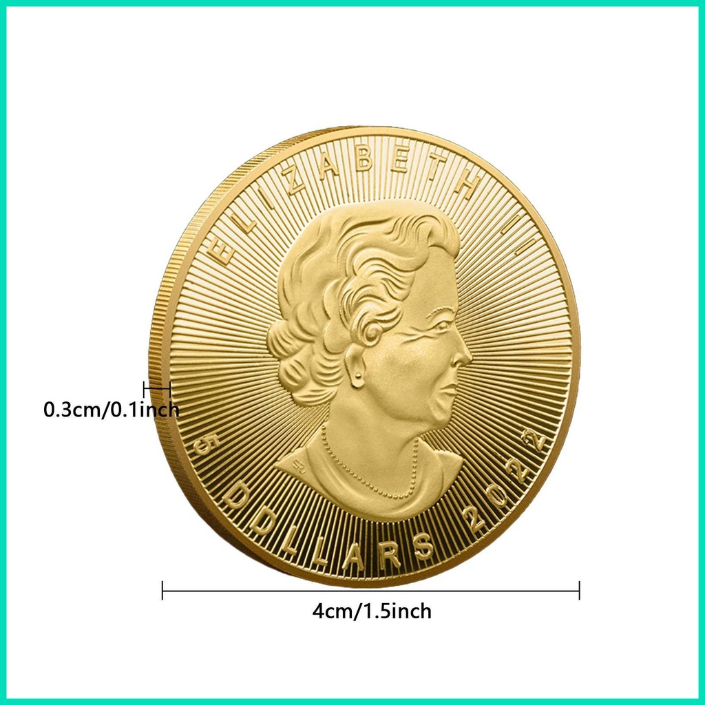 Đồng Xu Kỷ Niệm Queen Elizabeth II Họa Tiết Lá Phong Màu Vàng / Bạc Làm Quà Tặng Cho Nữ Hoàng Jubilee Platinum