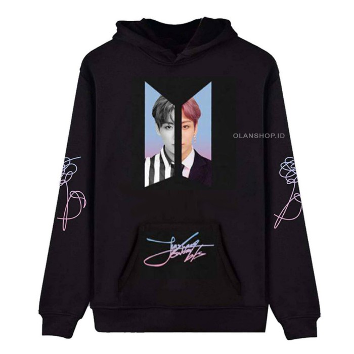 Áo Khoác Hoodie Có Dây Kéo In Chữ Bts Yourself