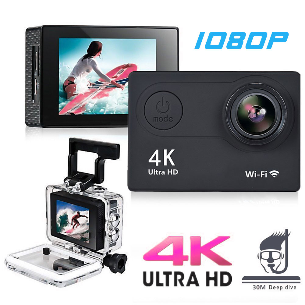 Camera hành động H9R HD 4K WiFi 2 inch 1080p / 60fps Mũ bảo hiểm chống thấm nước dưới nước Quay video