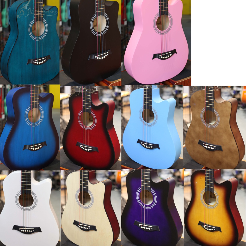 [Hỏa tốc] Đàn Guitar Acoustic Giá Rẻ Đủ Màu Tr72- Âm Hay Dễ Bấm - Vina