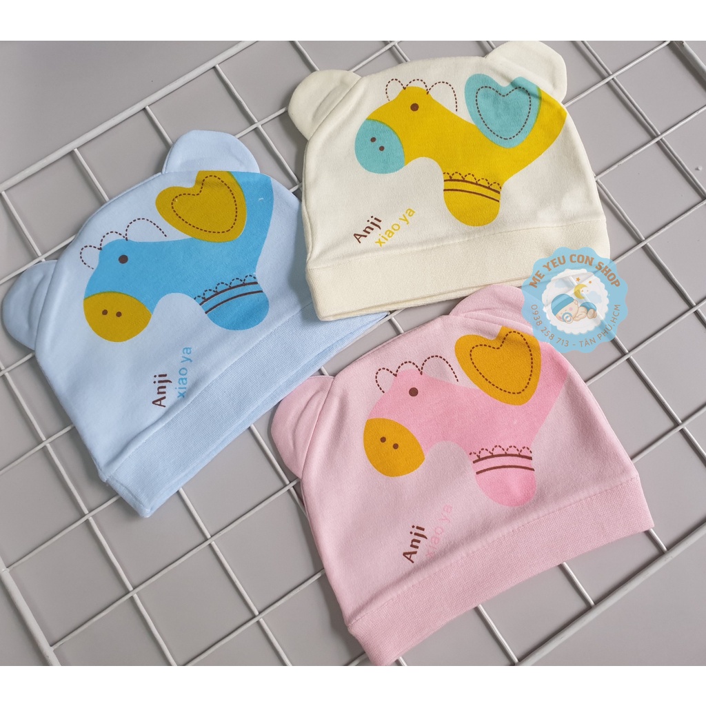 [Chọn mẫu] NÓN SƠ SINH COTTON CHO BÉ 0m+