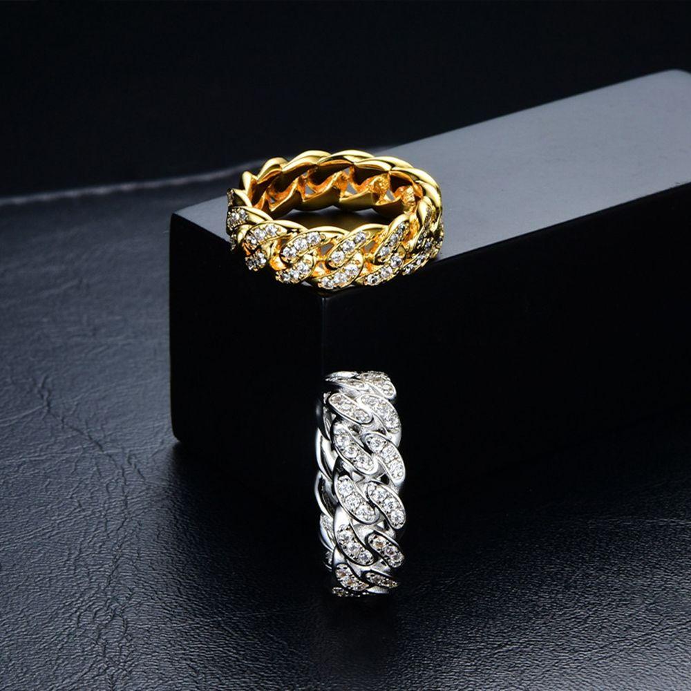 Nhẫn Kim Loại Phối Dây Xích Phong Cách Hip hop Cá Tính Cho Nam Và Nữ