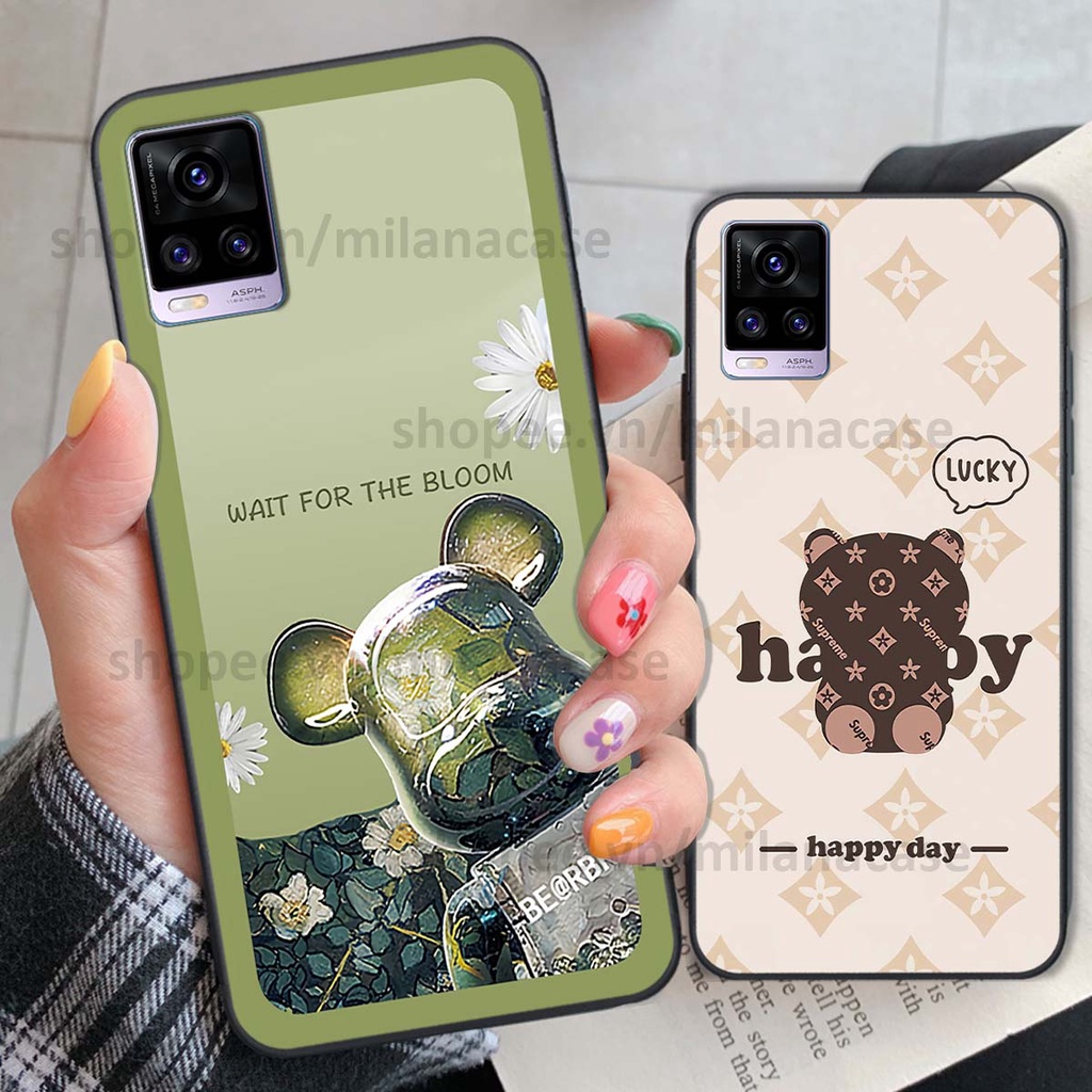Ốp Vivo V20 gấu be@rBrick gấu Teddy Kaws siêu đẹp, phong cách, cá tính