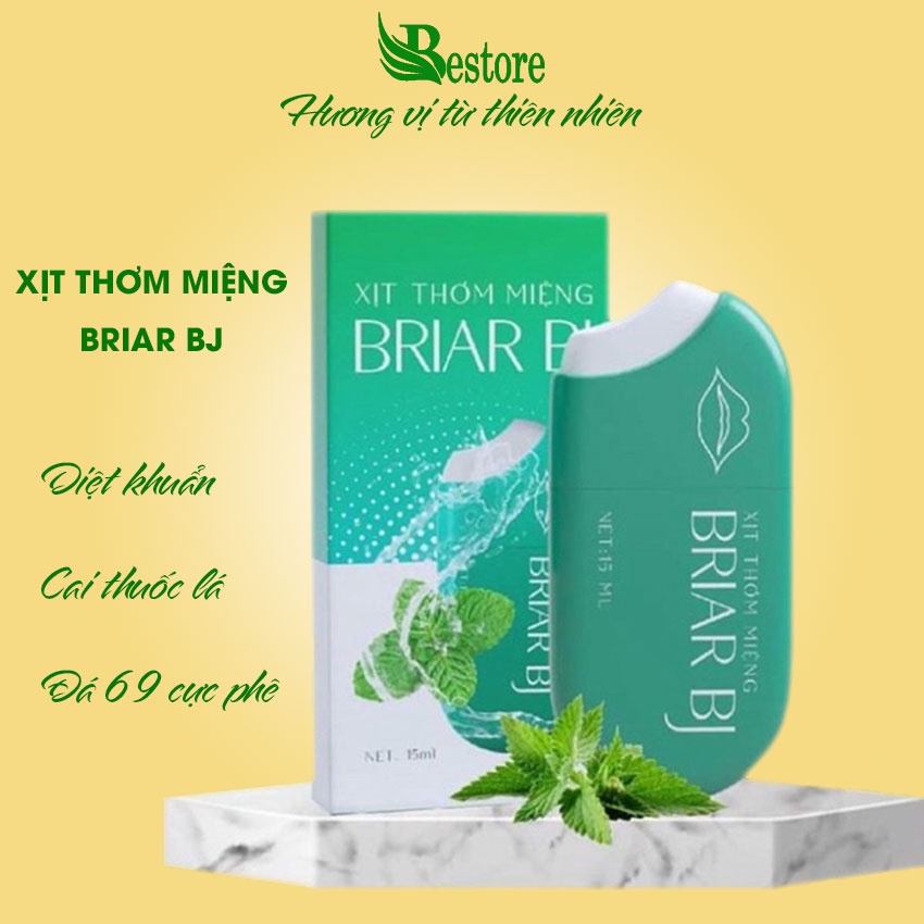 Xịt Thơm Miệng Briar BJ Hương Bạc Hà Mát Lạnh - Cho Hơi Thở Thơm Mát