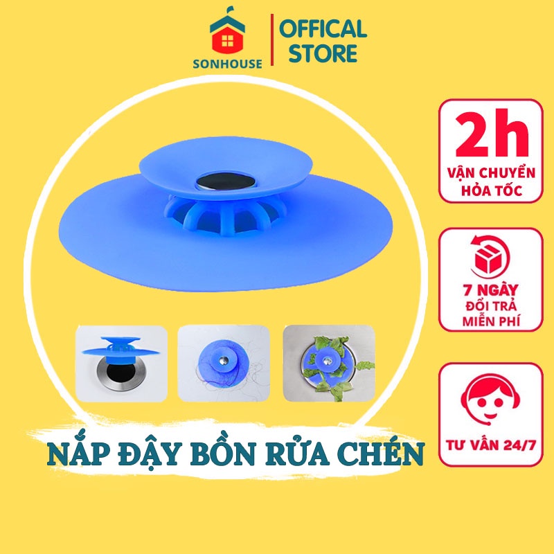 Nắp Đậy Bồn Rửa Chén, Nắp Đậy Cống Thoát Nước Silicon Chống Tắc Nghẽn Tiện Lợi SONHOUSE