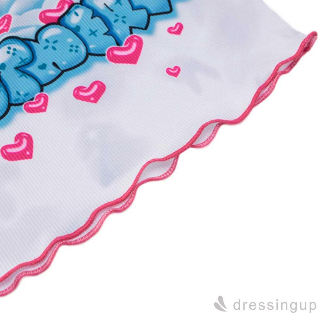 Áo Croptop Hở Lưng In Họa Tiết Chữ Và Trái Tim Sành Điệu Cho Nữ