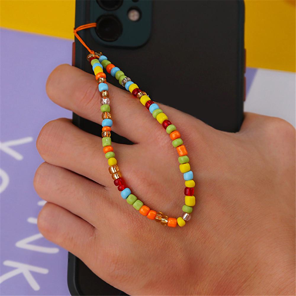 MAYSHOW Universal Mobile Chain Colorful Phone Bracelet Phone Charm Strap for Keys Gift Lanyard Girls Lady Phone Case Hanging Cord Acrylic Bead