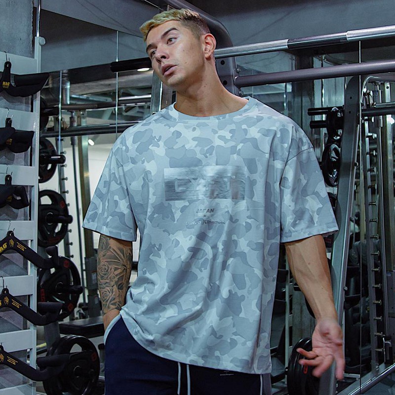 Áo Thun Thể Thao Họa Tiết Rằn Ri Thoáng Khí Thoải Mái Size M-3XL Cho Nam