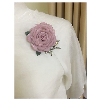 Hoa cài áo Handmade vải gấm
