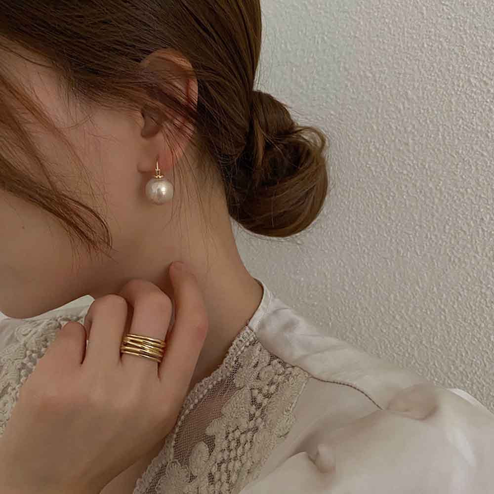Thời Trang Khuyên Tai Dáng Dài Đính Hạt Ngọc Trai Thanh Lịch Cho Nữ