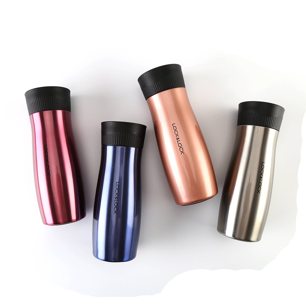 [Mã LIFEMALL991 giảm 10% đơn 99K] Bình giữ nhiệt Lock&amp;Lock Pin Tumbler 430ml - Màu tím - [LHC3229PUP]