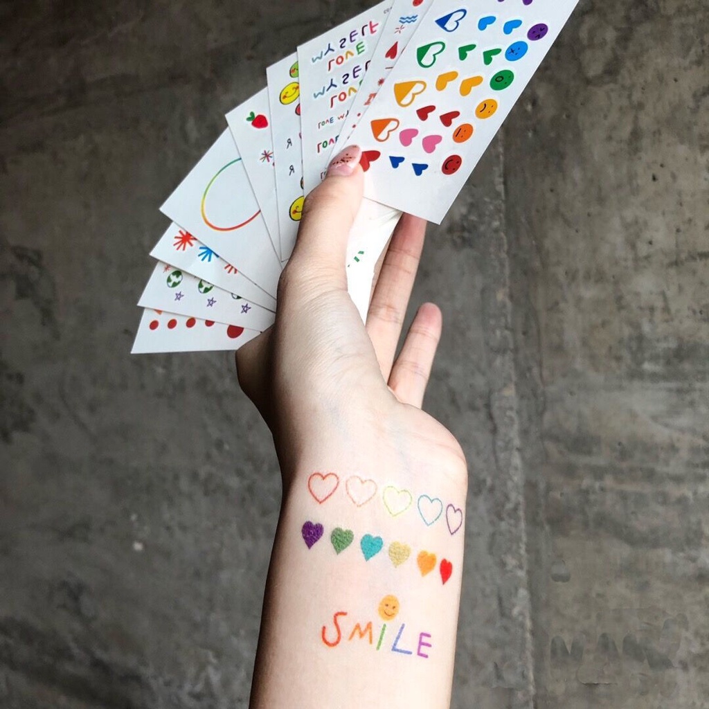 Hình Xăm Dán Họa Tiết Ngôi Sao Nhỏ Dễ Thương Chống Nước Lâu Trôi Cho Nữ