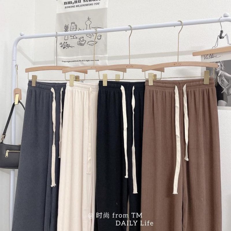 Quần Thun Ống Xuông Len Tăm Tre Phong Cách Ulzzang - Mã L261