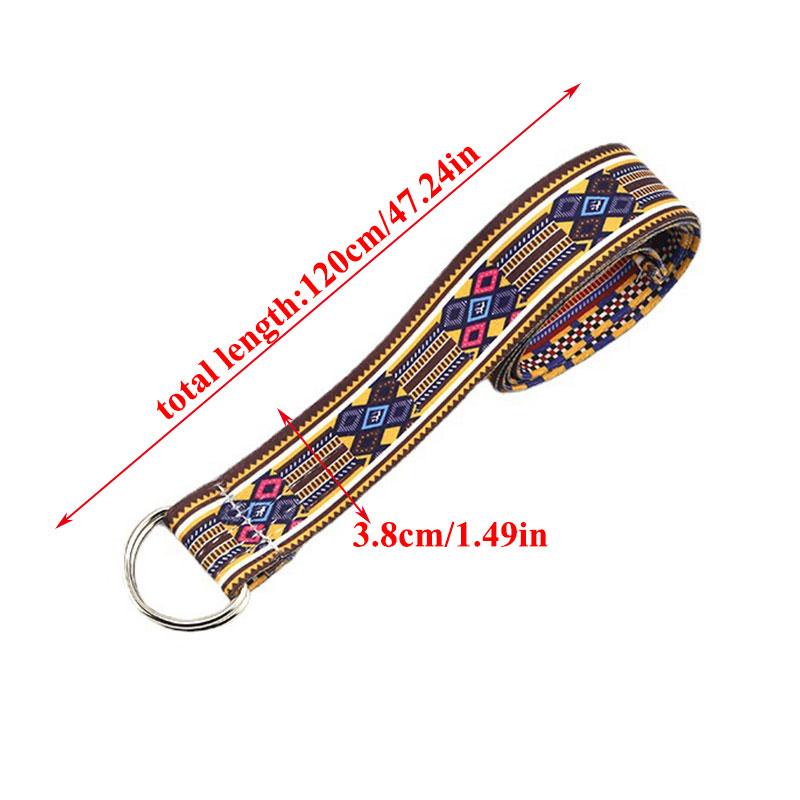 Dây thắt lưng vải bố khóa đôi in họa tiết thổ cẩm Ailigap kiểu mới