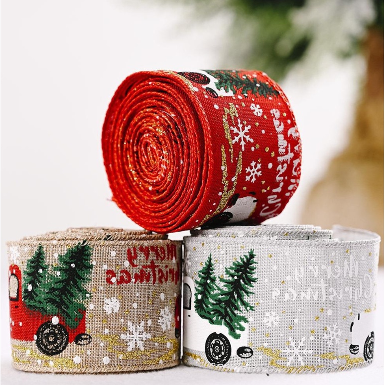 Dây Ruy Băng Cây Thông và Xe Hơi RB63Trang Trí Noel Giáng Sinh