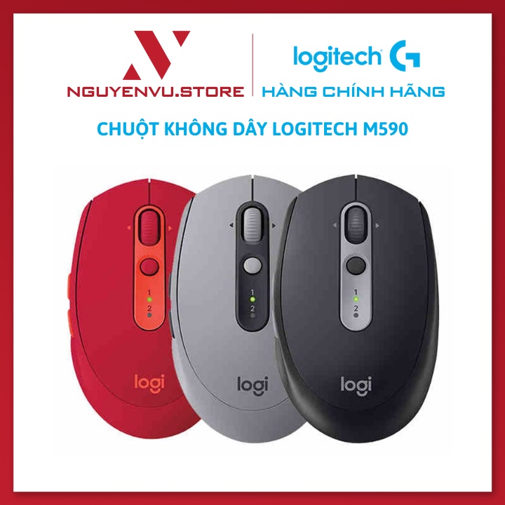 Chuột Không Dây Logitech M590 Slient Wireless/Bluetooth - Kết nối đa thiết bị - Hàng Chính Hãng