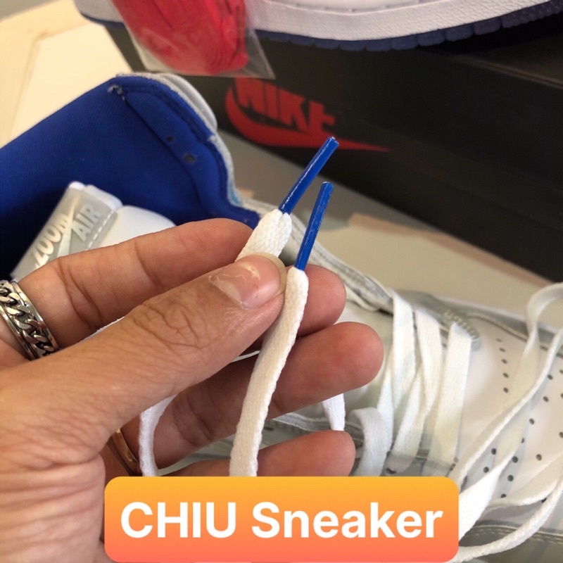 [ CHIU Sneaker 1 ] Giày Jordan 1 high Zoom trắng xanh - Phiên bản siêu cấp da bò thật