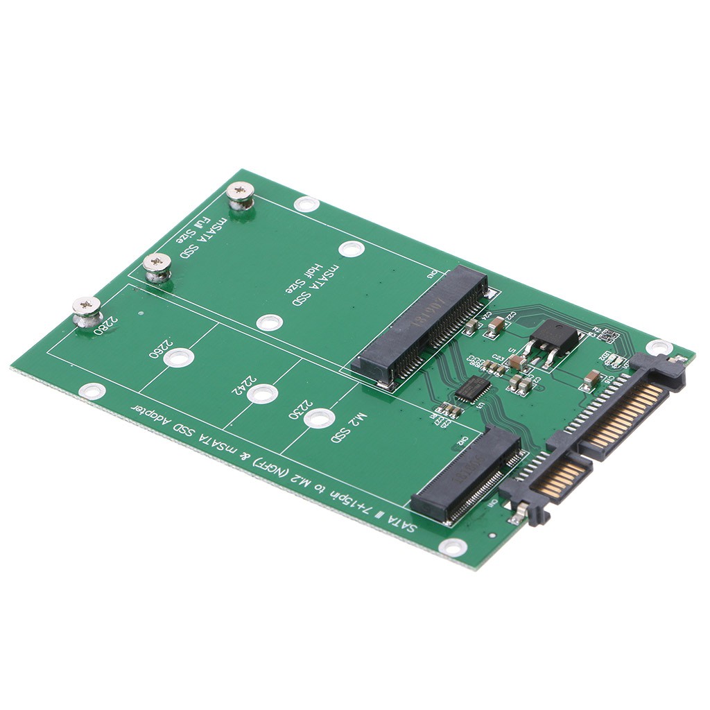 mSATA & M.2 (B-Key NGFF) 2in1 Sized Multiple SSD to SATA 3 III Adapter Converter