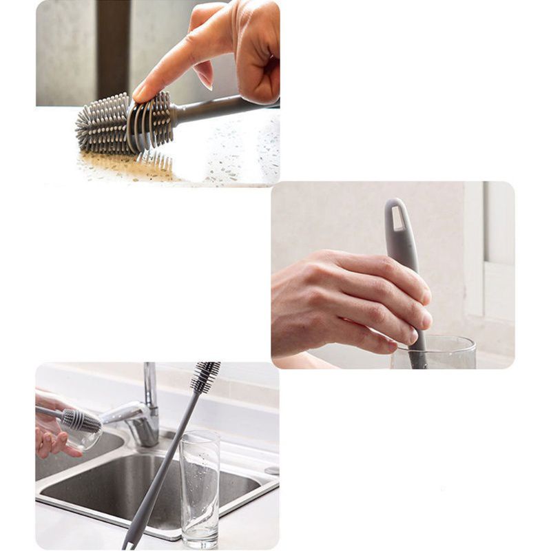 Cọ rửa ly, rửa bình sữa, có rảnh thông tin, rửa sạch mọi chỉ tiết, chất liệu silicon siêu bền, an toàn với trẻ nhỏ