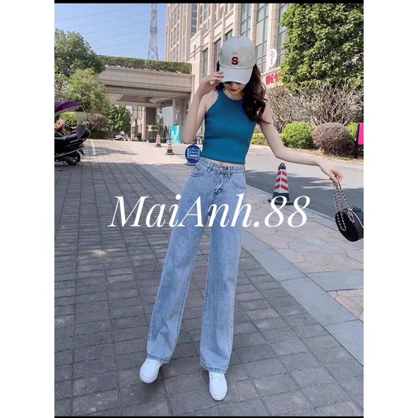 Quần jean ống suông MaiAnh.88 quần bò ống suông nữ lưng cao - 3 size S M L | BigBuy360 - bigbuy360.vn